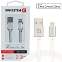 CAVO USB LIGHTNING con CERTIFICATO MFI E CAVO IN TESSUTO - LUNGHEZZA 2 MT COLORE SILVER SWISSTEN 71524303 BLISTER