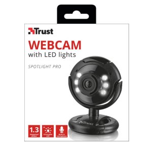 WEBCAM 1.3 MEGAPIXEL CON MICROFONO, LUCI LED PER IMMAGINI NITIDE, FISSAGGIO STAND E A CLIP, MESSA A FUOCO MANUALE NERO TRUST