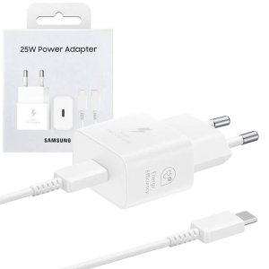 CARICATORE DA RETE 15W ORIGINALE SAMSUNG CON 1 PORTA TYPE-C (FAST CHARGING) + CAVO TYPE-C/TYPE-C 3A/1 MT BIANCO EP-T1510XWEGEU