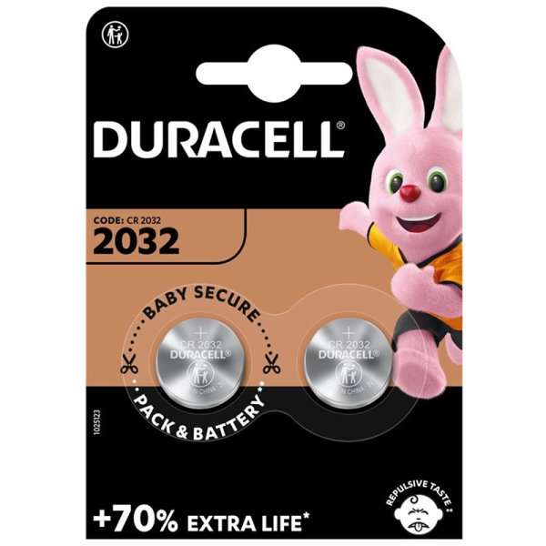 BATTERIA A BOTTONE CR2032 LITIO 3V "LONG LASTING POWER" BLISTER 2PZ DURACELL