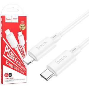 CAVO LIGHTNING / TYPE-C PD 20W (NO MFI) - LUNGHEZZA 1 MT COLORE BIANCO HOCO X88 GRATIFIED