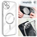 CUSTODIA per APPLE IPHONE 13, 14 IN TPU A 360° (COMPRESE FOTOCAMERE) DETTAGLI GRIGI CROMATI - COMPATIBILE CON RICARICA MAGSAFE