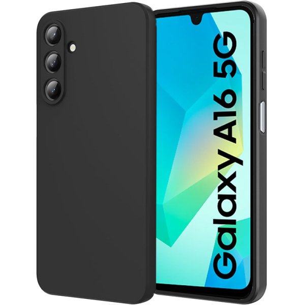 CUSTODIA per SAMSUNG GALAXY A16 (4G/5G) IN GEL TPU SILICONE SLIM COLORE NERO SATINATO