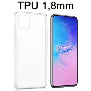 CUSTODIA per SAMSUNG GALAXY NOTE 10 LITE (N770), A81 - IN GEL TPU SILICONE 1,8mm TRASPARENTE