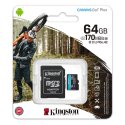 MEMORY CARD MICRO SD 64GB + ADATTATORE SD PER PRODUZIONE VIDEO IN 4K SDCG3/64GB Canvas Go! Plus KINGSTON