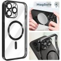 CUSTODIA per APPLE IPHONE 15 PRO MAX IN TPU A 360° (COMPRESE FOTOCAMERE) DETTAGLI NERI - COMPATIBILE CON MAGSAFE