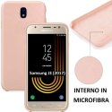 CUSTODIA per SAMSUNG SM-J330 GALAXY J3 (2017) IN SILICONE CON EFFETTO SOFT TOUCH ED INTERNO IN MICROFIBRA COLORE ROSA