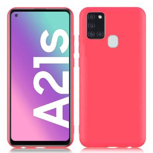 CUSTODIA per SAMSUNG GALAXY A21s (SM-A217) - IN GEL TPU SILICONE SLIM COLORE ROSA SATINATO