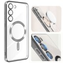 CUSTODIA per SAMSUNG GALAXY S24 IN TPU A 360° (COMPRESE FOTOCAMERE) DETTAGLI CROMATI GRIGI - COMPATIBILE RICARICA MAGSAFE