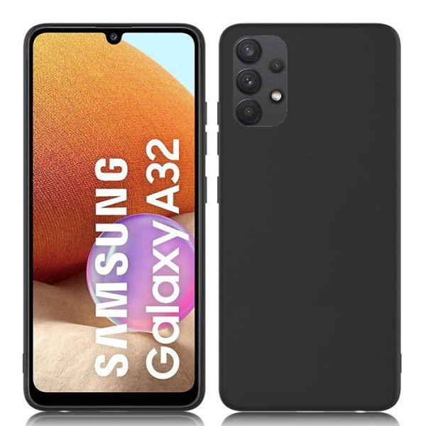 CUSTODIA per SAMSUNG GALAXY A32 4G (SM-A325F) IN GEL TPU SILICONE SLIM NERO SATINATO - ATTENZIONE: Non compatibile con A32 5G!