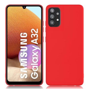 CUSTODIA per SAMSUNG GALAXY A32 4G (A325F) IN GEL TPU SILICONE SLIM ROSSO SATINATO - ATTENZIONE: Non compatibile con A32 5G!