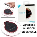 TRAVEL CASA WIRELESS 5W COMPATIBILE CON TUTTI I DISPOSITIVI DOTATI DI TECNOLOGIA QI TRASPARENTE CON RIFINITURE NERE E ROSSE