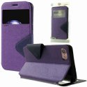 CUSTODIA FLIP ORIZZONTALE SLIM per APPLE IPHONE SE (2020/2022), IPHONE (7/8) CON INTERNO IN TPU E FINESTRA ID VIOLA