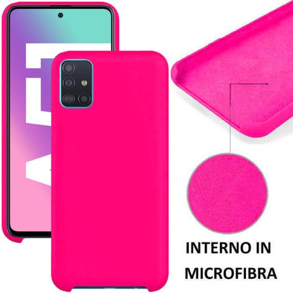 DIA per SAMSUNG GALAXY A51 (SM-A515) IN SILICONE CON EFFETTO SOFT TOUCH ED INTERNO IN MICROFIBRA COLORE FUCSIA - ATTENZIONE..