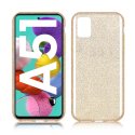 CUSTODIA per SAMSUNG GALAXY A51 (SM-A515) IN GEL TPU SILICONE COLORE ORO CON BRILLANTINI - ATTENZIONE..