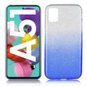 CUSTODIA per SAMSUNG GALAXY A51 (SM-A515) IN GEL TPU SILICONE BLU SFUMATO CON BRILLANTINI - ATTENZIONE..