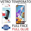 PELLICOLA per SAMSUNG GALAXY A21s (SM-A217) - VETRO TEMPERATO FULL FACE 9H - FULL GLUE 0,33mm CON CORNICE NERA MYSCREEN LITE