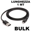 CAVO MICRO USB - LUNGHEZZA 1 MT COLORE NERO IN BULK