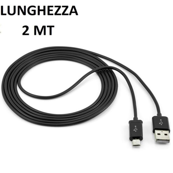 CAVO MICRO USB - LUNGHEZZA 2 MT COLORE NERO