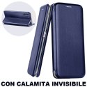 CUSTODIA per SAMSUNG GALAXY S21 FE 5G (G990B) - FLIP ORIZZONTALE SIMILPELLE CON CHIUSURA MAGNETICA E INTERNO IN TPU BLU