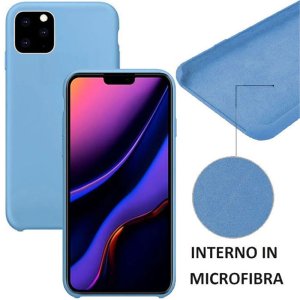 CUSTODIA per APPLE IPHONE 11 PRO MAX (6.5") IN SILICONE CON EFFETTO SOFT TOUCH ED INTERNO IN MICROFIBRA COLORE BLU