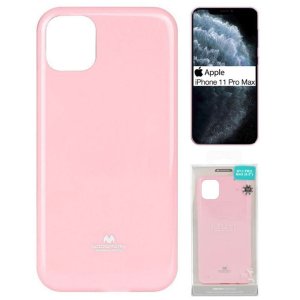 CUSTODIA per APPLE IPHONE 11 PRO MAX (6.5")  IN GEL TPU SILICONE COLORE ROSA LUCIDO CON GLITTER MERCURY