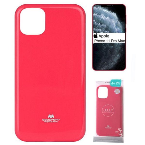 CUSTODIA per APPLE IPHONE 11 PRO MAX (6.5") IN GEL TPU SILICONE COLORE FUCSIA LUCIDO CON GLITTER MERCURY