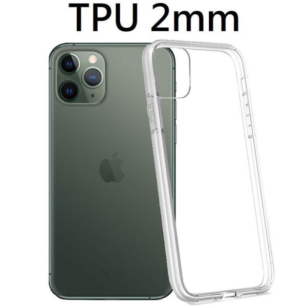 CUSTODIA per APPLE IPHONE 11 PRO MAX (6.5") IN GEL TPU SILICONE 2mm TRASPARENTE CON CORNICE BIANCO OPACO