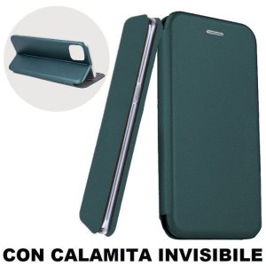 CUSTODIA per APPLE IPHONE 11 (6.1") - FLIP ORIZZONTALE SIMILPELLE CON CHIUSURA MAGNETICA INVISIBILE E INTERNO IN TPU VERDE