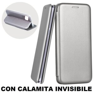 CUSTODIA per APPLE IPHONE 11 (6.1") - FLIP ORIZZONTALE SIMILPELLE CON CHIUSURA MAGNETICA INVISIBILE E INTERNO IN TPU GRIGIO