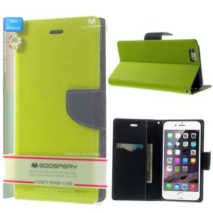 CUSTODIA FLIP ORIZZONTALE per APPLE IPHONE 6, 6S - 4.7" POLLICI CON INTERNO IN TPU SILICONE E STAND COLORE VERDE FANCY DIARY