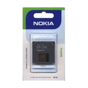 BATTERIA ORIGINALE NOKIA BP-5M per 6500 SLIDE, 7390, 8600 LUNA 900mAh LI-ION BLISTER SEGUE COMPATIBILITA'..