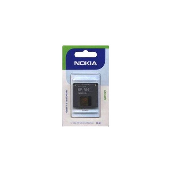 BATTERIA ORIGINALE NOKIA BP-5M per 6500 SLIDE, 7390, 8600 LUNA 900mAh LI-ION BLISTER SEGUE COMPATIBILITA'..