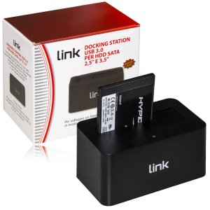 DOCKING STATION USB 3.0 LKMIL01 LINK PER HDD SATA E SSD DA 2.5''/3.5'' CON VELOCITA' DI TRASFERIMENTO 5Gbps COLORE NERO BLISTER