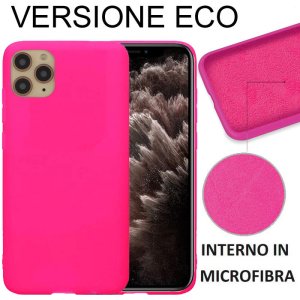 CUSTODIA per APPLE IPHONE 11 PRO (5.8") - IN SILICONE CON EFFETTO SOFT TOUCH ED INTERNO IN MICROFIBRA FUCSIA VERSIONE ECONOMICA