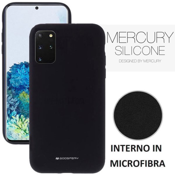 CUSTODIA per SAMSUNG GALAXY S20 PLUS (G985/G986) - IN SILICONE CON INTERNO IN MICROFIBRA NERO ALTA QUALITA' MERCURY