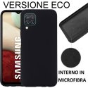 CUSTODIA per SAMSUNG GALAXY A12 (A125F), M12 (M127) SILICONE EFFETTO SOFT TOUCH - INTERNO IN MICROFIBRA COLORE NERO