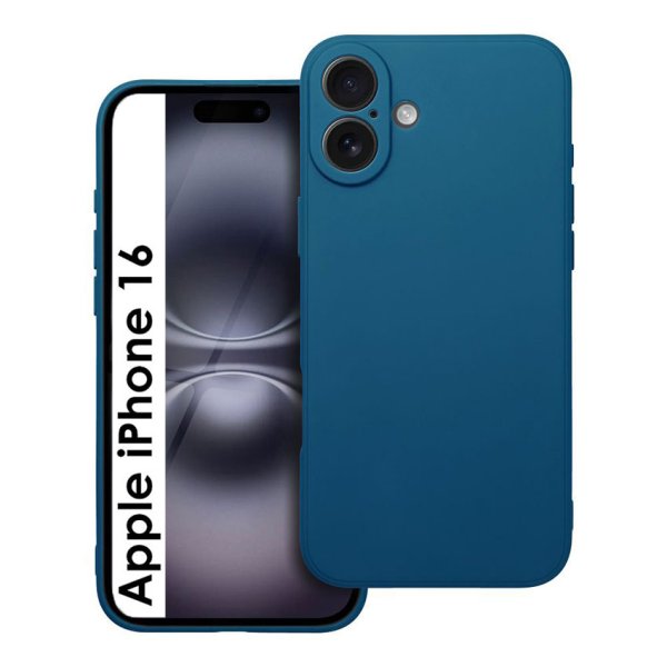 CUSTODIA per APPLE IPHONE 16 (6.1") IN GEL TPU SILICONE SLIM COLORE BLU SATINATO