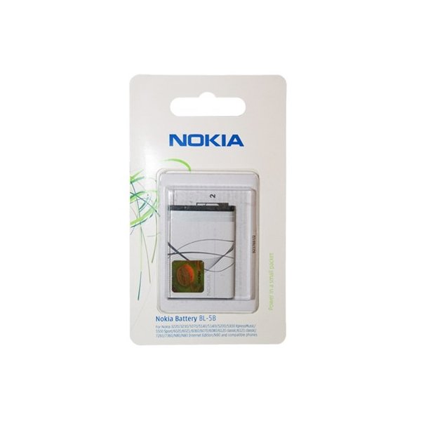 BATTERIA ORIGINALE NOKIA BL-5B per 5500 SPORT, 6020, N90 890mAh LI-ION BLISTER SEGUE COMPATIBILITA'..