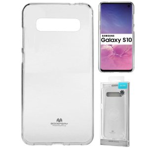 CUSTODIA per SAMSUNG GALAXY S10 (SM-G973) IN GEL TPU SILICONE TRASPARENTE ALTA QUALITA' MERCURY BLISTER