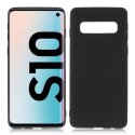 CUSTODIA per SAMSUNG GALAXY S10 (SM-G973) IN GEL TPU SILICONE SLIM COLORE NERO SATINATO