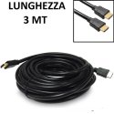 CAVO HDMI MASCHIO 19PIN / HDMI MASCHIO 19PIN LUNGHEZZA 3MT CON CONNETTORI PLACCATI IN ORO VULTECH