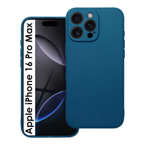 CUSTODIA per APPLE IPHONE 16 PRO MAX (6.9") IN GEL TPU SILICONE SLIM COLORE BLU SATINATO