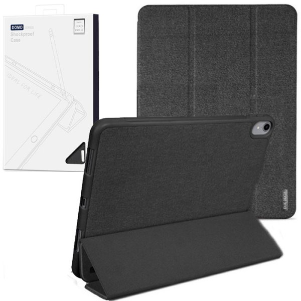 CUSTODIA per APPLE IPAD AIR 11" (2024), IPAD AIR 10.9" (2022) - FLIP IN TESSUTO CON CHIUSURA MAGNETICA E STAND NERO DUX DUCIS