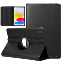 CUSTODIA per APPLE IPAD (2022) 10.9" (10a gen.) - BOOK ORIZZONTALE SIMILPELLE GIREVOLE CON STAND E CHIUSURA CON ELASTICO NERO