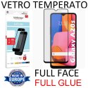 PELLICOLA per SAMSUNG GALAXY A20s (SM-A207) - VETRO TEMPERATO FULL FACE 9H - FULL GLUE 0,33mm CON CORNICE NERA MYSCREEN LITE