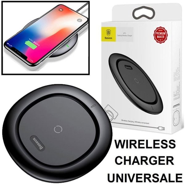 TRAVEL CASA WIRELESS 5W COMPATIBILE CON TUTTI I DISPOSITIVI DOTATI DI TECNOLOGIA QI COLORE NERO BASEUS UFO BLISTER