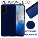 CUSTODIA per SAMSUNG GALAXY S20 PLUS (G985) - SILICONE EFFETTO SOFT TOUCH E INTERNO IN MICROFIBRA BLU VERSIONE ECONOMICA