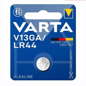 BATTERIE ALCALINA MANGANESE A BOTTONE LR44 1,5V PER CALCOLATRICI, OROLOGI VARTA