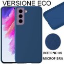 CUSTODIA per SAMSUNG GALAXY S21 FE 5G (SM-G990B) IN GEL TPU SILICONE EFFETTO SOFT TOUCH CON INTERNO IN MICROFIBRA COLORE BLU